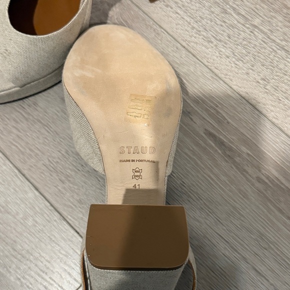 BNwT STAUD Natural Linen Solange Block Heel Platform Sandals Size 41 / 10.5 - Picture 4 of 6